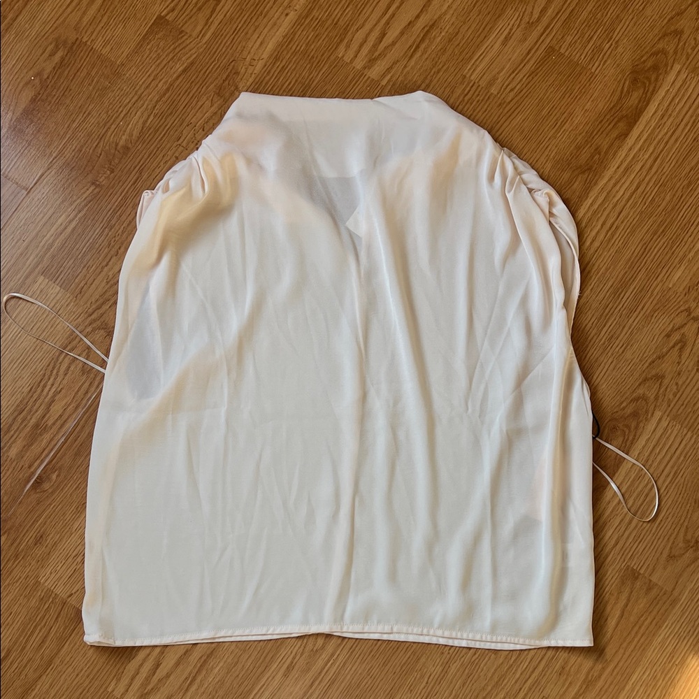 Nordstrom Light Cream Sleeveless Collared Blouse - Picture 4 of 4